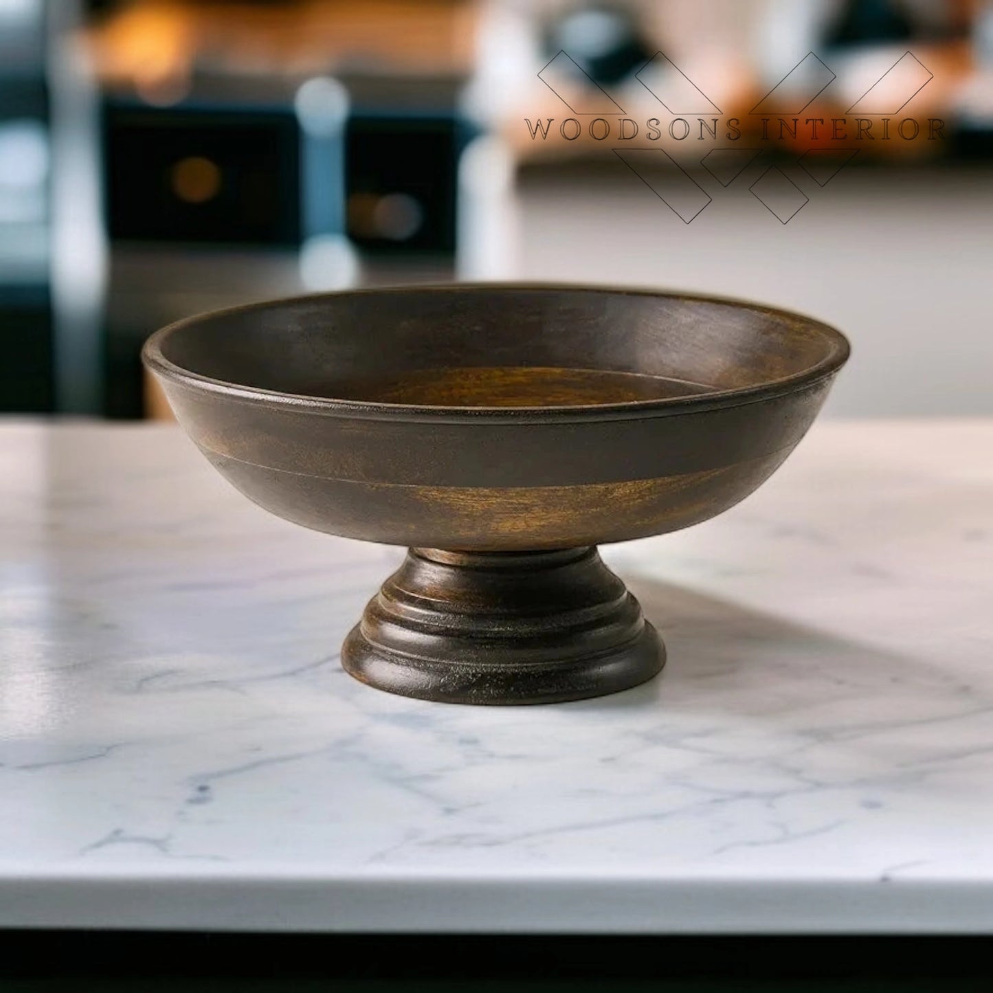 Wood Pedestal Bowl