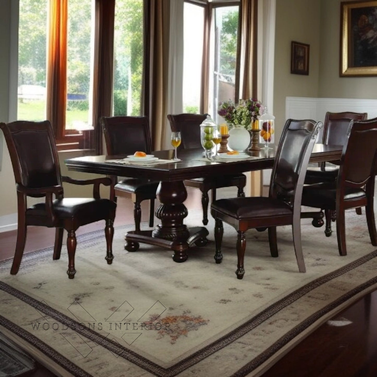 Classic Cherry Veneer Dining Set