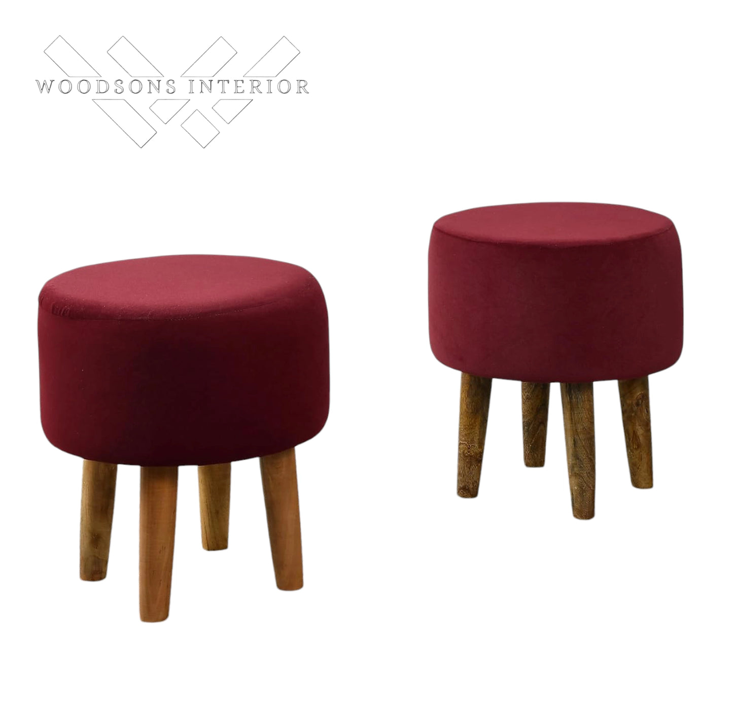 Puffy Stool Set of 2 Ottoman Stool - WOODSONS INTERIOR