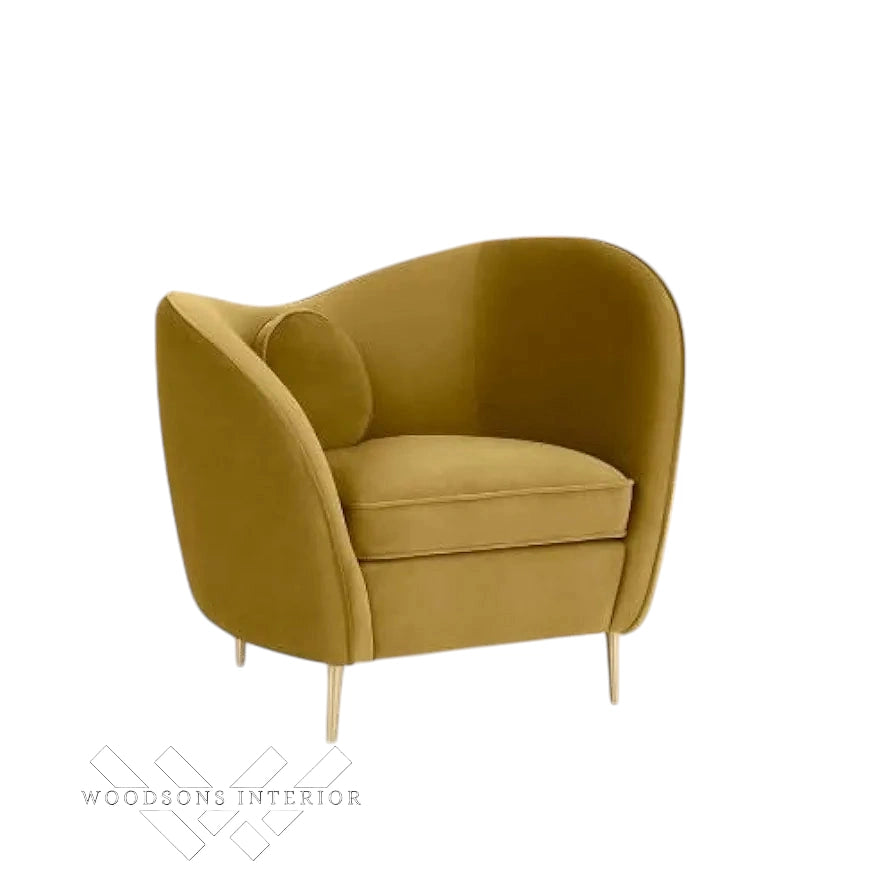 Wooden Armchair with Cushion Back for Living Room