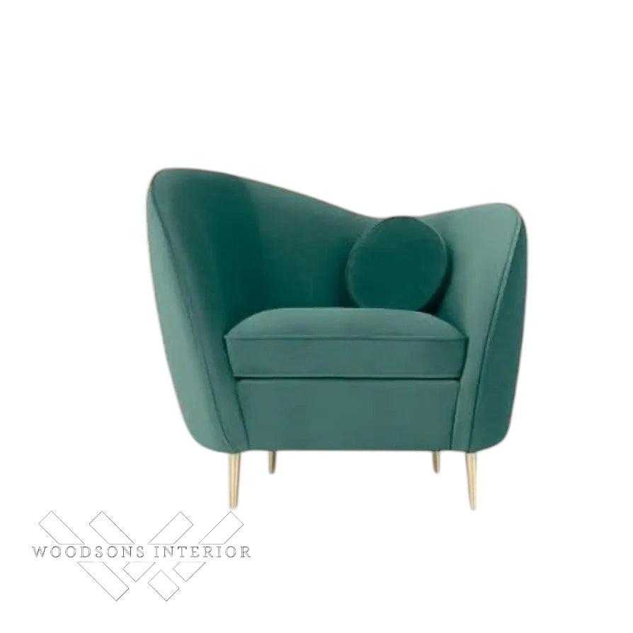 Wooden Armchair with Cushion Back for Living Room