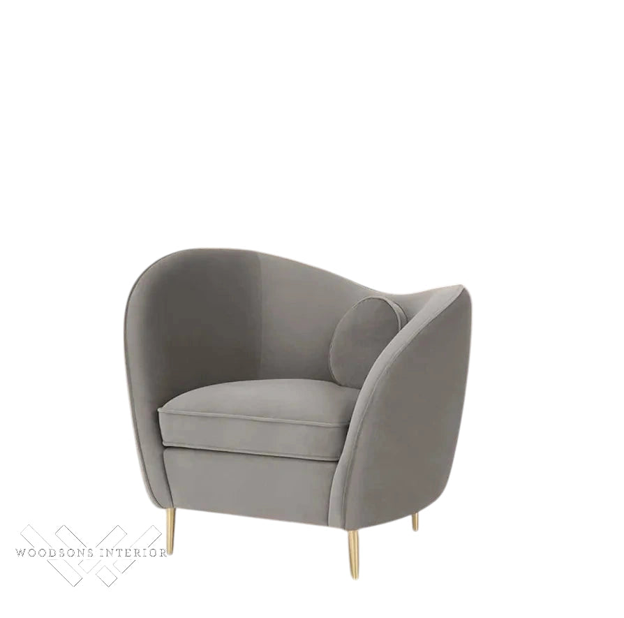 Wooden Armchair with Cushion Back for Living Room