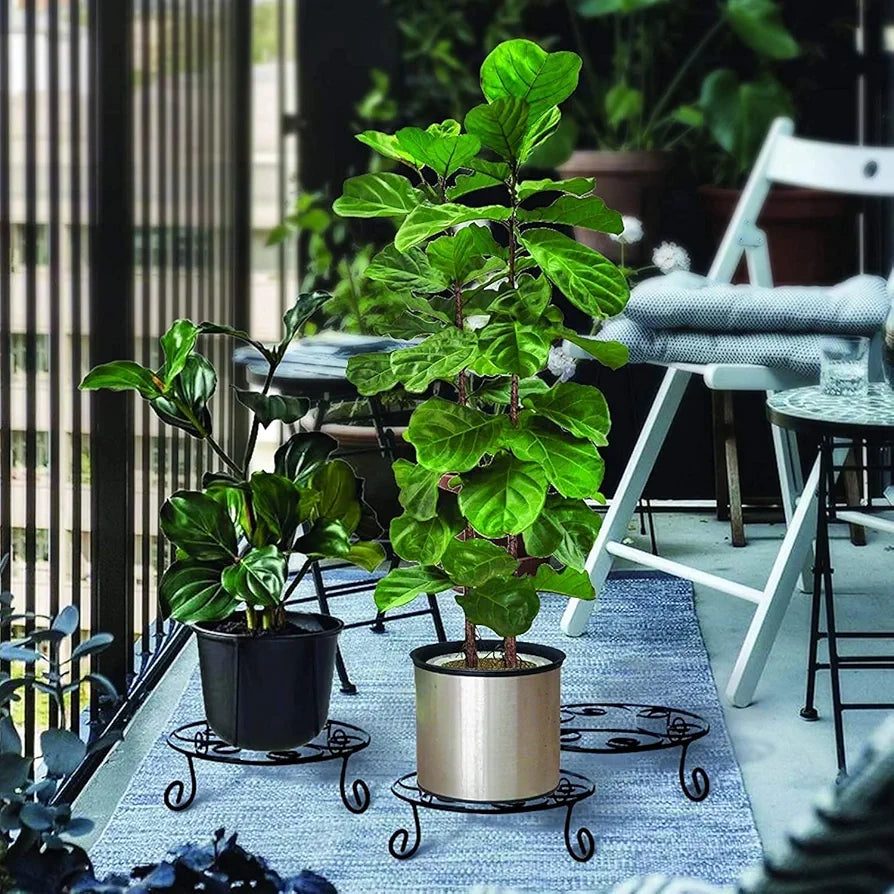 Round Plant Stand – Black Iron - WOODSONS INTERIOR