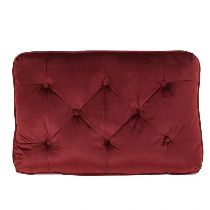 Velvet Tufted Rectangle Footstool Ottoman - WOODSONS INTERIOR