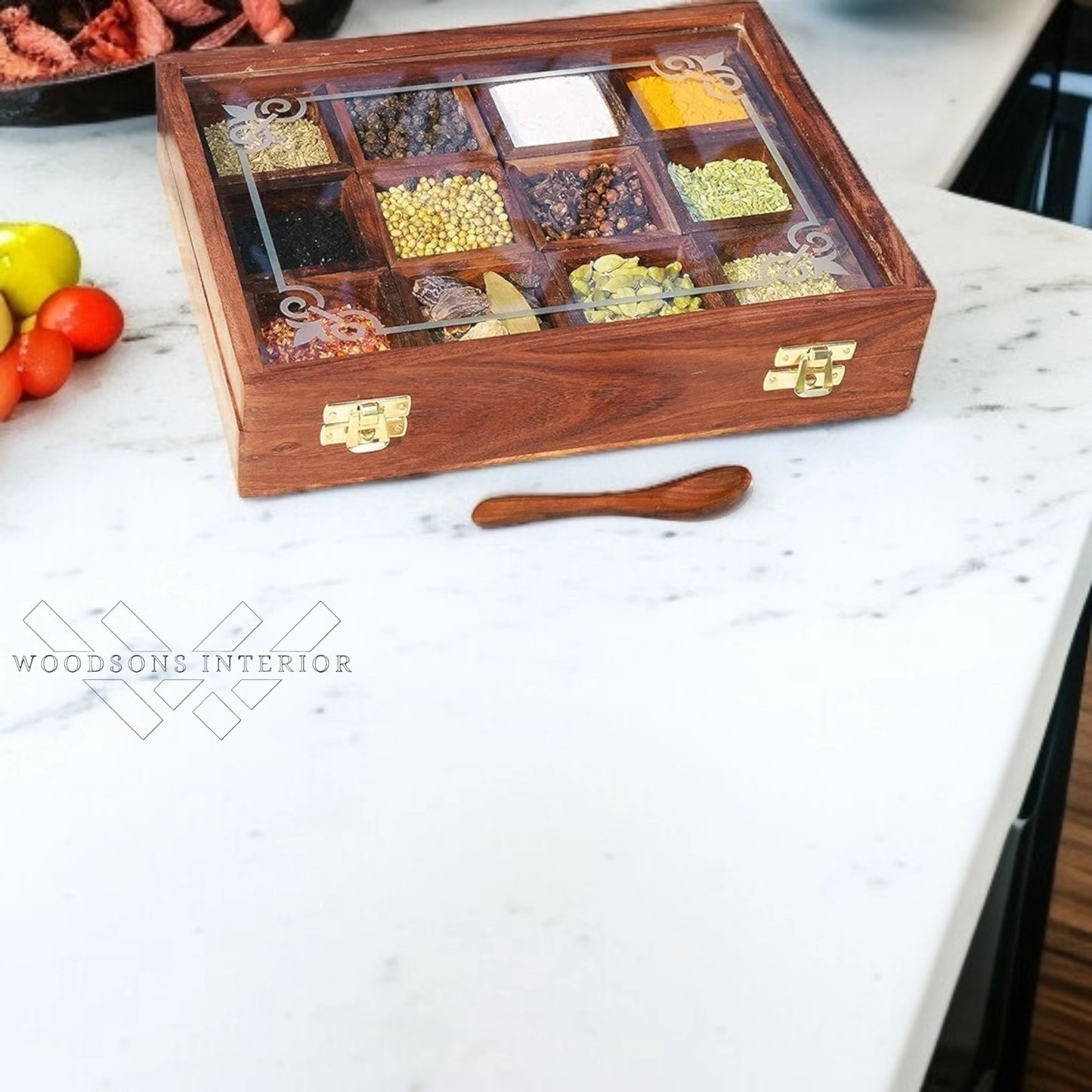 Sheesham Wooden Spice Box