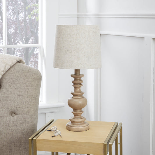 Brown Washed Wood Table Lamp - WOODSONS INTERIOR