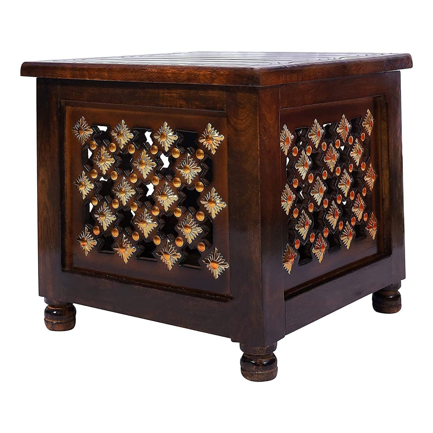 Antique Wooden Stool with Storage - WOODSONS INTERIOR