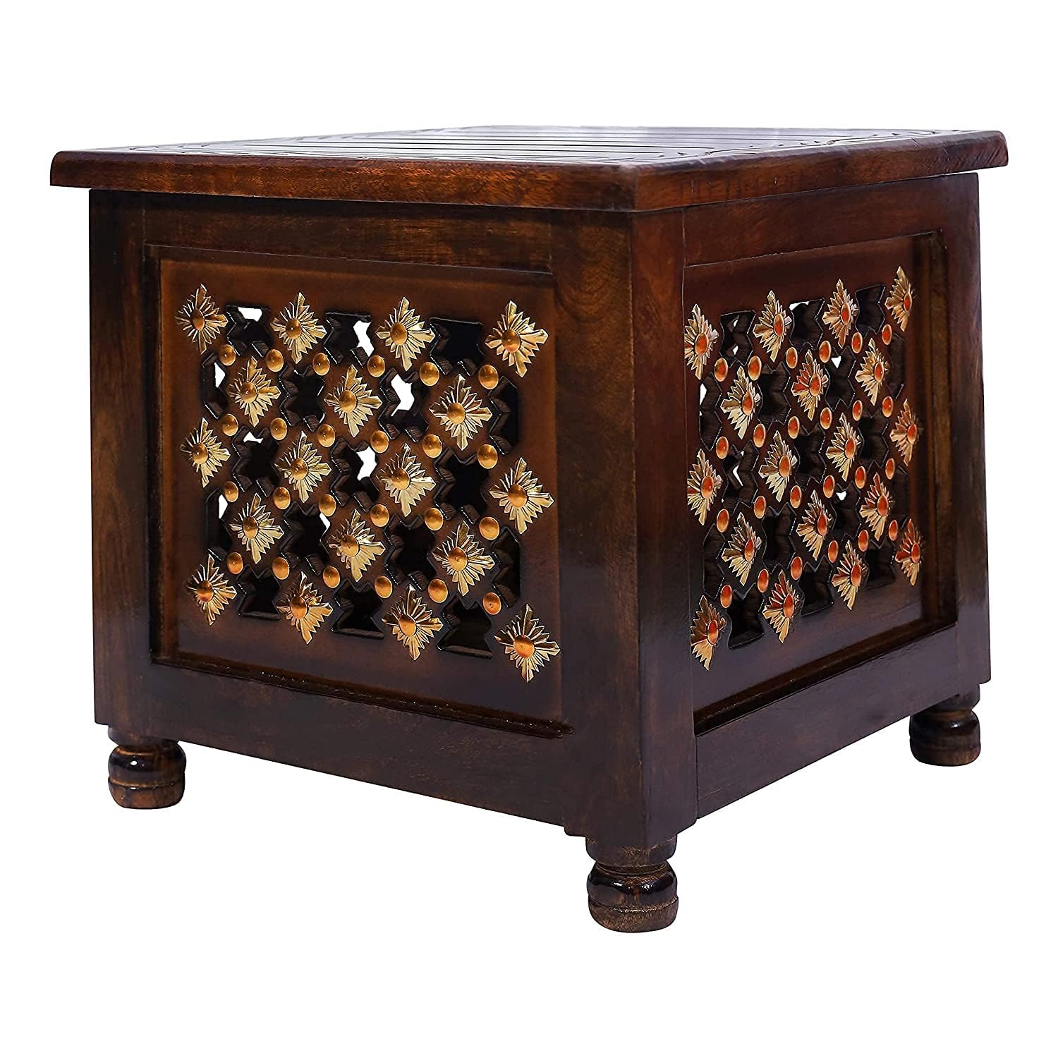 Antique Wooden Stool with Storage - WOODSONS INTERIOR