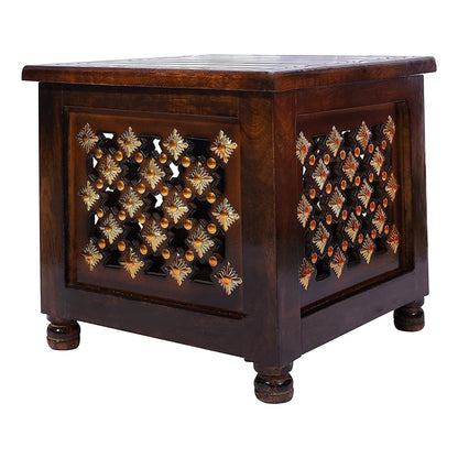 Antique Wooden Stool with Storage - WOODSONS INTERIOR