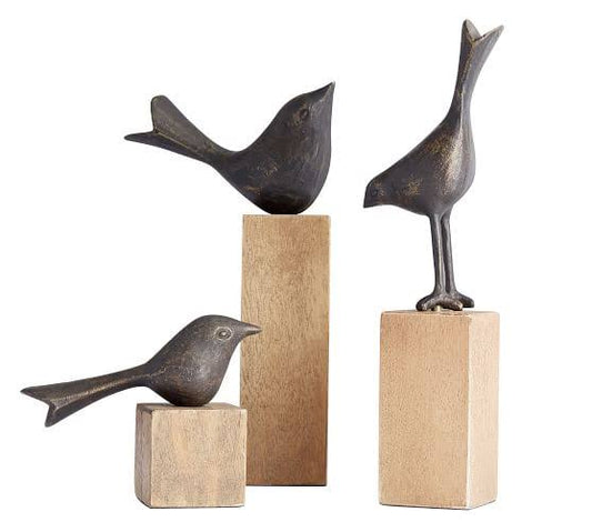 Decorative Birds on Wooden Stand - WOODSONS INTERIOR
