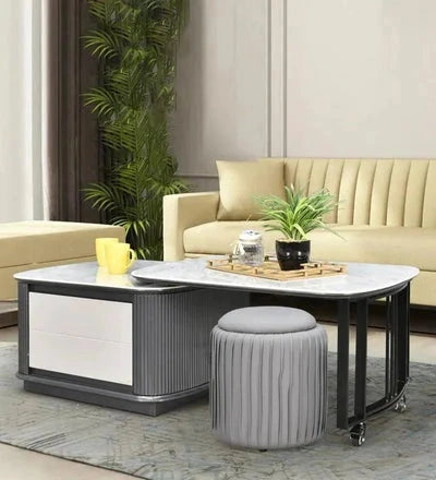 Grey Marble Rotating Coffee Table - WOODSONS INTERIOR