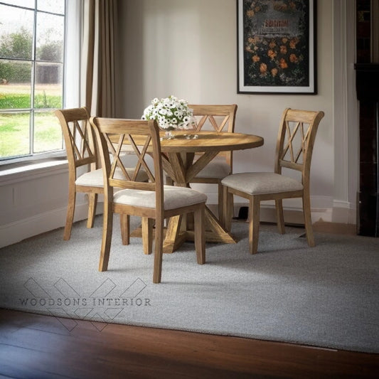 Rustic Round Dining Set