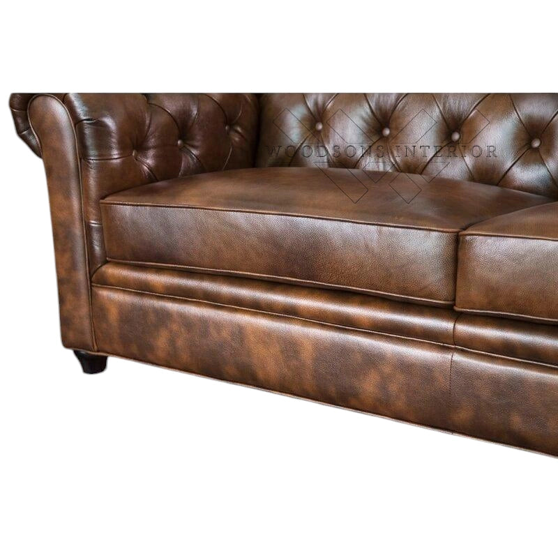 Rolled Arm Tufted Chesterfield Sofa - WOODSONS INTERIOR