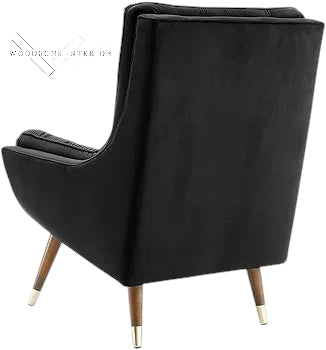 Black Lounge Chair with Cushion – Sheesham Wood