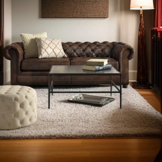 Rolled Arm Tufted Chesterfield Sofa - WOODSONS INTERIOR