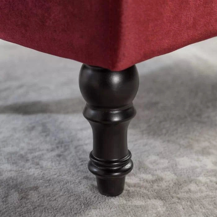 Velvet Tufted Rectangle Footstool Ottoman - WOODSONS INTERIOR