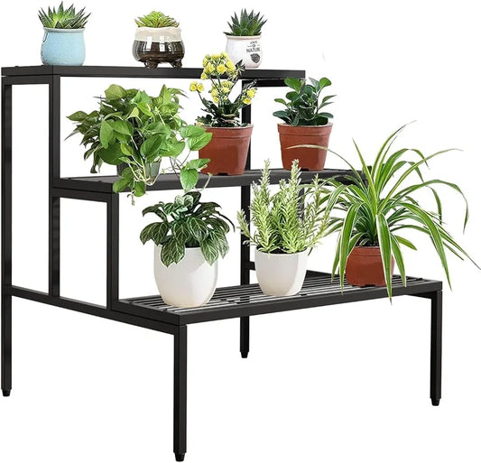 3-Tier Metal Plant Stand (Black) - WOODSONS INTERIOR