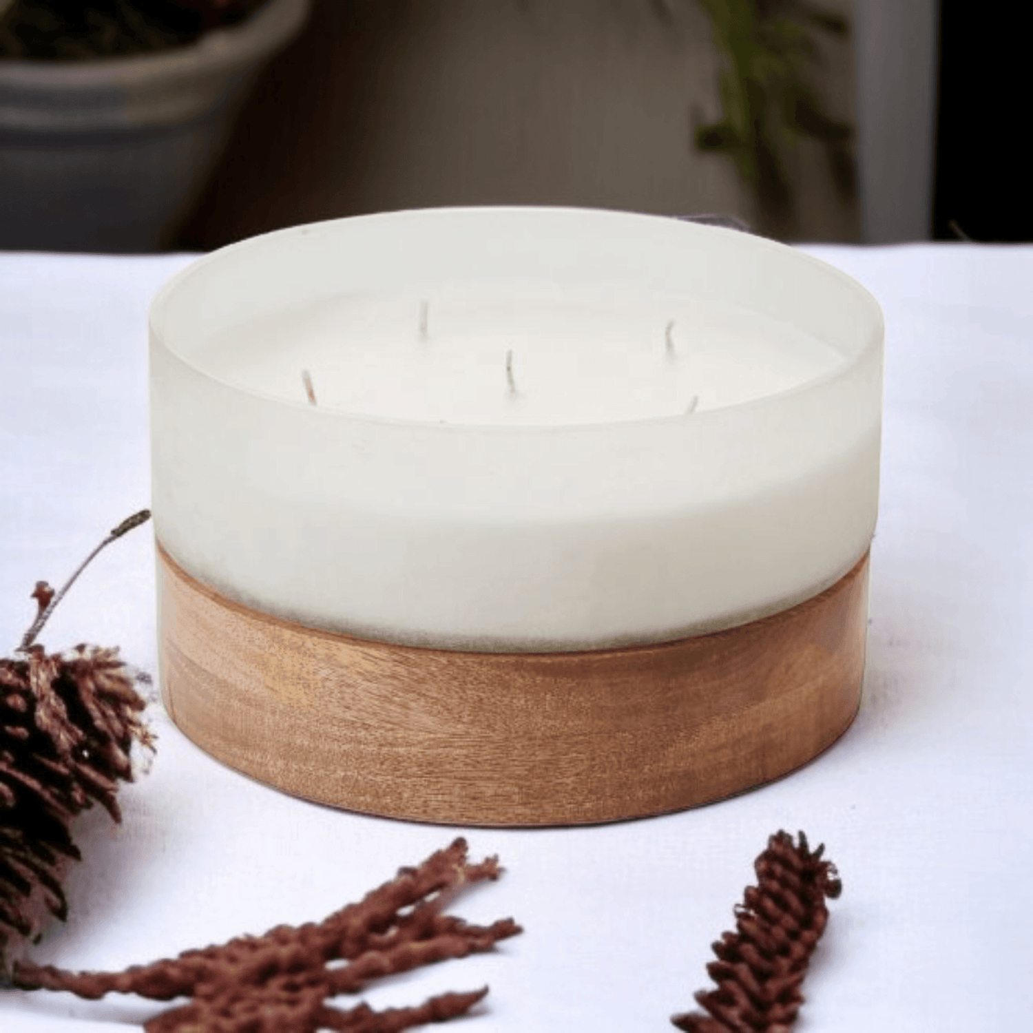 Wooden & Glass Soy Wax Candle - WOODSONS INTERIOR