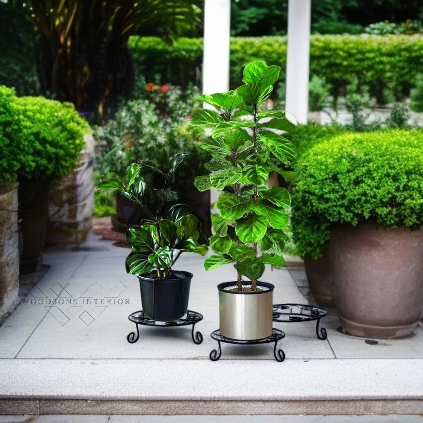 Round Plant Stand – Black Iron
