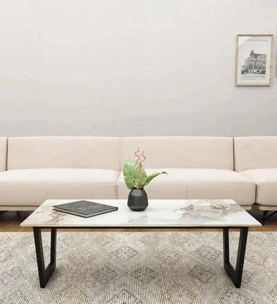 Modern Marble & Metal Coffee Table - WOODSONS INTERIOR