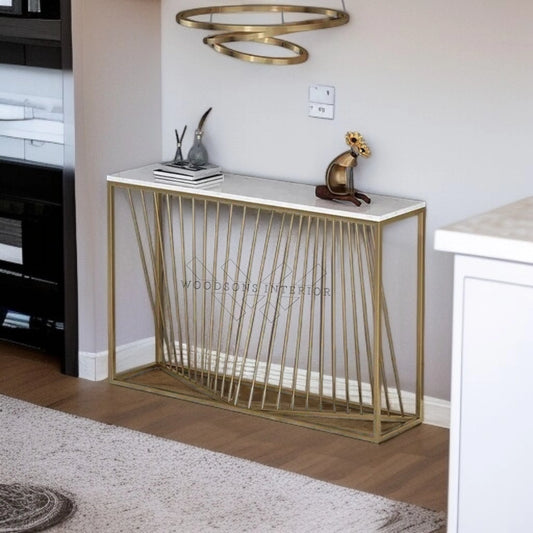 Golden Metal Stand Console Table