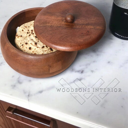 Mango Wood Roti Box - WOODSONS INTERIOR