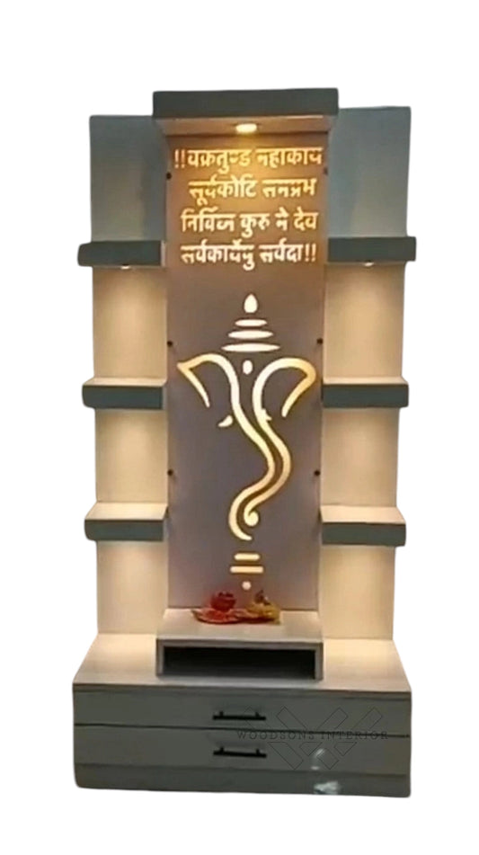LED Pooja Mandir with Storage