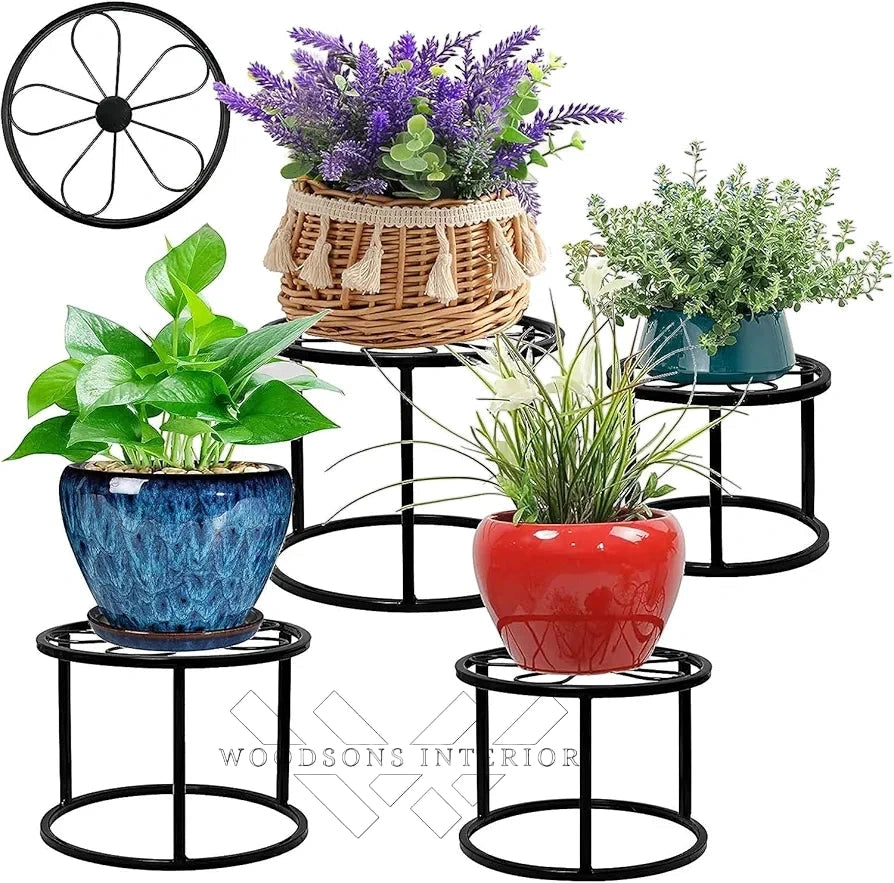 Round Metal Plant Stand Set
