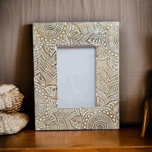 Wooden Hand-Carved Photo Frame - WOODSONS INTERIOR