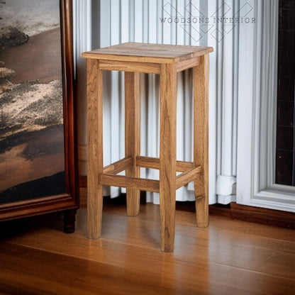 Wooden Long Bar High Stool