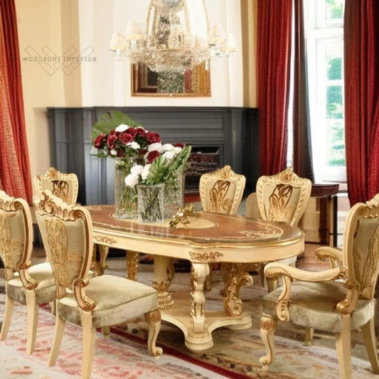 Antique 6-Seater Oval Dining Set