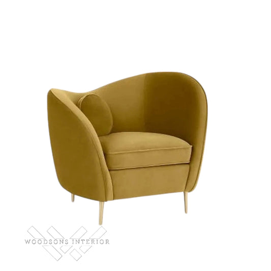 Wooden Armchair with Cushion Back for Living Room