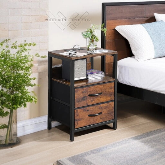Bedside Table With Charging Socket 2 USB Ports