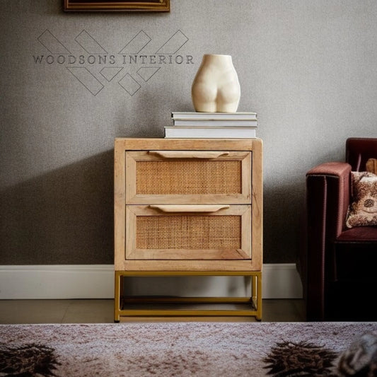 Chuck Rattan Bedside Table