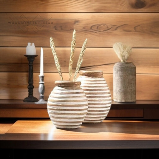 Handmade Mango Wood Flower Vase