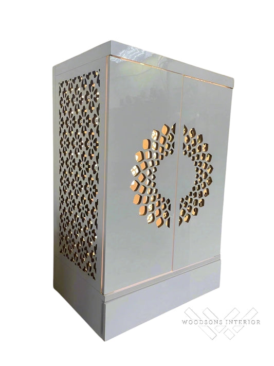 Wooden Pooja Mandir with LED Backlight