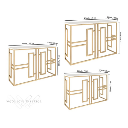 Console Table with White Marble