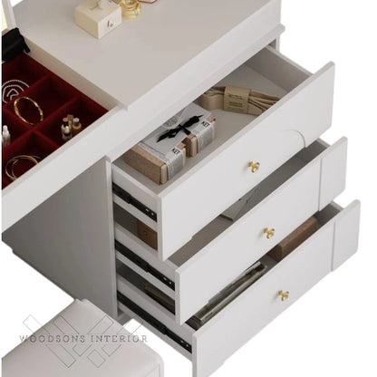 White L-Shaped Vanity Set