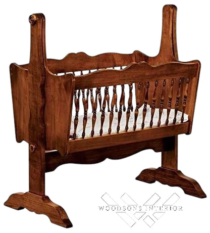 Wooden Baby Cradle/Palna (Brown Solid Wood)
