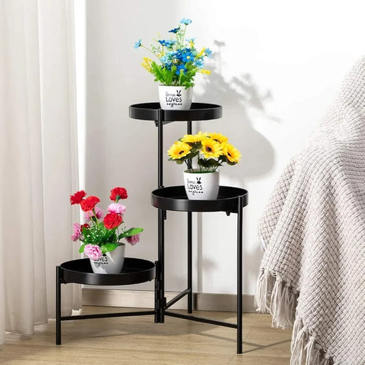 3-Tier Black Metal Plant Stand - WOODSONS INTERIOR