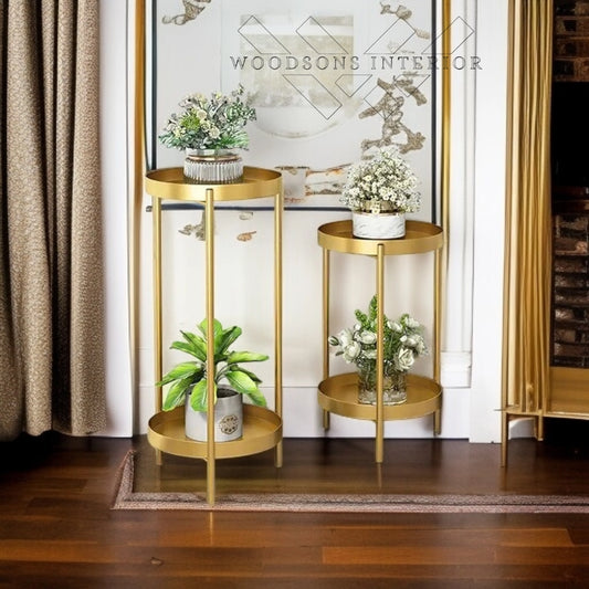 2-Tier Planter Stand Set- Golden