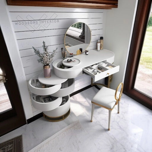 Makeup Vanity with Rotating Mirror