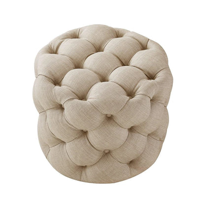 Round Velvet Tufted Solid Puffy Stool - WOODSONS INTERIOR