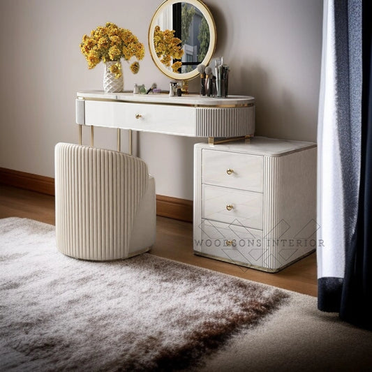 Oboval Modern Vanity with Side Cabinet