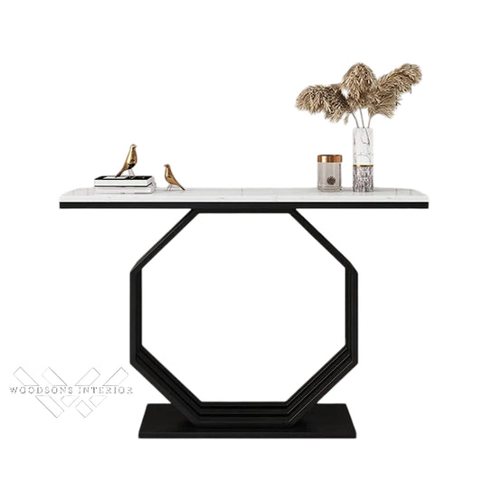 Rectangular Shape White Marble Console Table