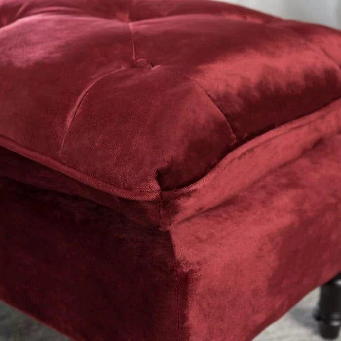 Velvet Tufted Rectangle Footstool Ottoman - WOODSONS INTERIOR