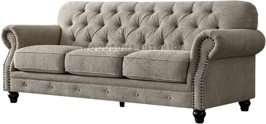 Mid-Century Chenille Chesterfield Sofa - WOODSONS INTERIOR