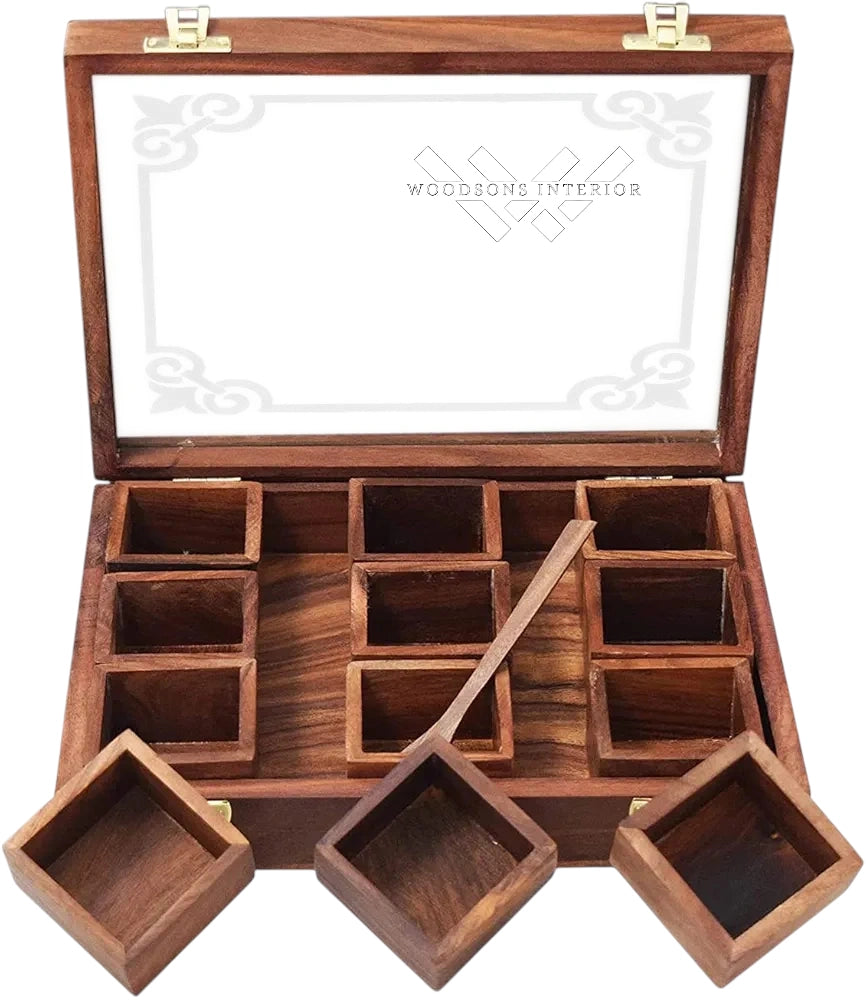 Sheesham Wooden Spice Box