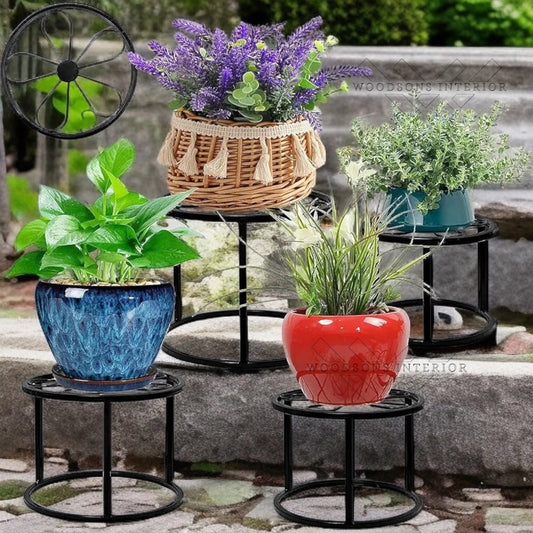 Round Metal Plant Stand Set