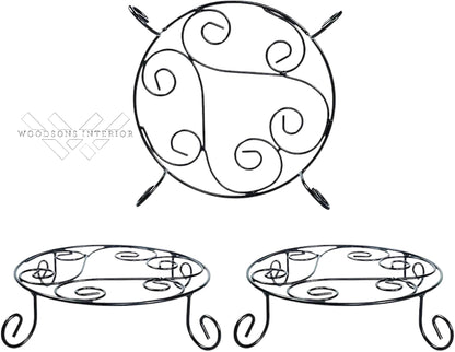 Round Plant Stand – Black Iron